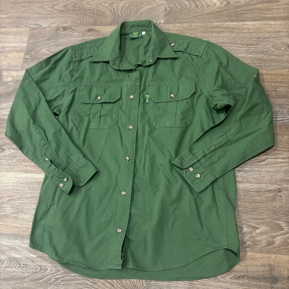 TAG Safari Trail Shirt Women’s S Green LS Utility Outdoor Button Down Gorpcore - Picture 1 of 5